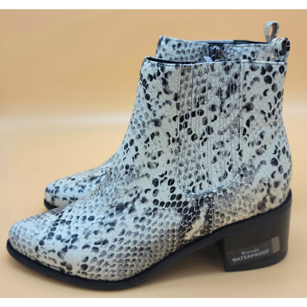 Blondo Elvina Ankle Bootie Women's SZ 6 Leather Snake Embossed Waterproof Boots